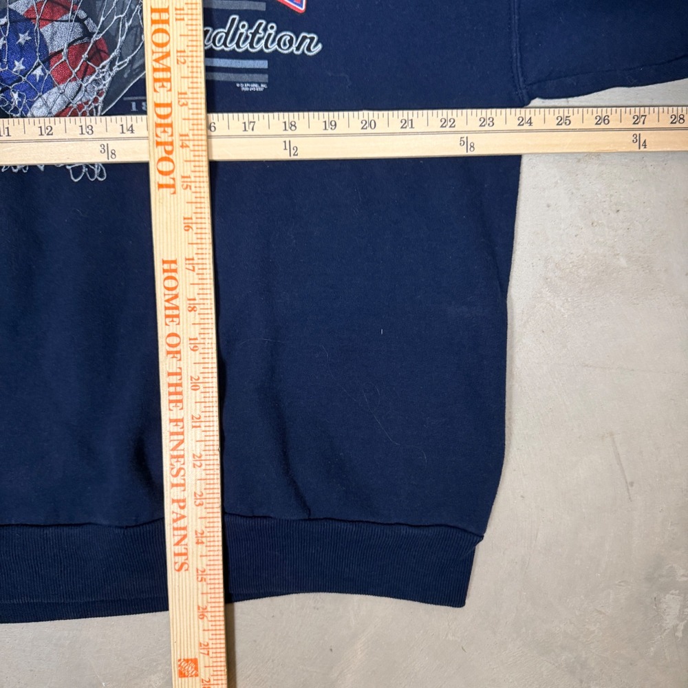 Vintage 90's Jerzees Basketball American Tradition Navy Crewneck Sweatshirt L - Picture 5 of 5
